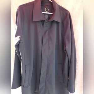 TUMI T-Tech Mens Black Water Rep Trench 3/4 Coat Jacket Zip Out Quilted Lining